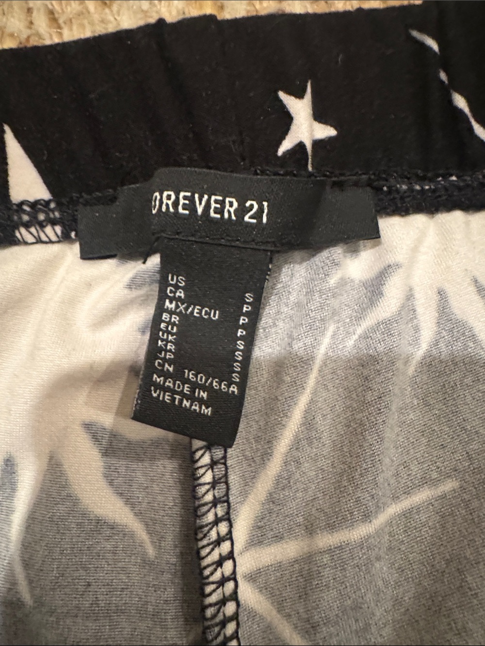 Forever 21 Black Pants with White Celestial Stars - Picture 2 of 5